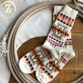 Harding Ivory Pendleton Crew Sock Harding Ivory Pendleton Crew Sock