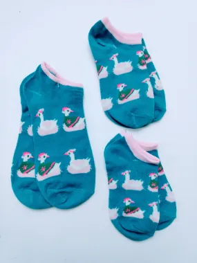 Holiday Swan Christmas Matching Ankle Socks Holiday Swan Christmas Matching Ankle Socks