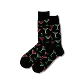 HOTSOX Men's Christmas Cocktails Crew Socks HOTSOX Men's Christmas Cocktails Crew Socks