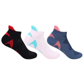 Hush Puppies Women's Multicolored Cushioned Ankle Socks - Pack of 3 Hush Puppies Women's Multicolored Cushioned Ankle Socks - Pack of 3