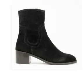 Jane Galland Black Suede Heeled Ankle Boots Jane Galland Black Suede Heeled Ankle Boots