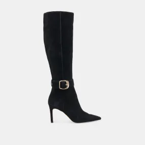 KINZY WIDE CALF BOOTS ONYX SUEDE KINZY WIDE CALF BOOTS ONYX SUEDE