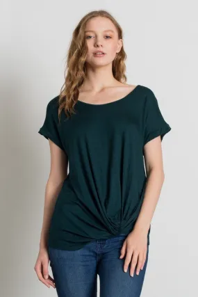 Knit Solid Twist Knot Top Knit Solid Twist Knot Top