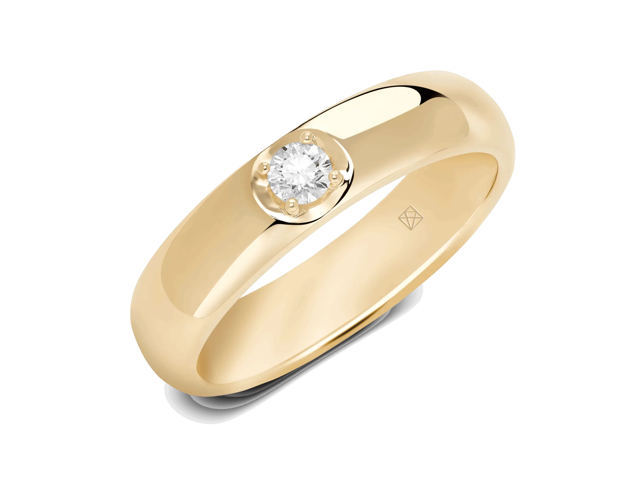 Lab-Grown Diamond ⅒ct. Modern Inset Stacking Ring | White