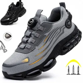 Light Steel Toe Safety Shoes Men's Work Sneaker Rotated Button Easy Wear Builders Boots Breathable Sports Shoes Light Steel Toe Safety Shoes Men's Work Sneaker Rotated Button Easy Wear Builders Boots Breathable Sports Shoes