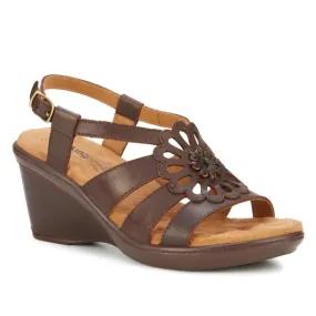 Lulu Wedge Sandal: Tobacco Leather I Walking Cradle Lulu Wedge Sandal: Tobacco Leather I Walking Cradle