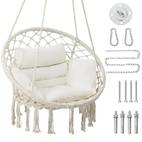 Macrame Hammock Hanging Swinging Chair with Medium Cushion Macrame Hammock Hanging Swinging Chair with Medium Cushion