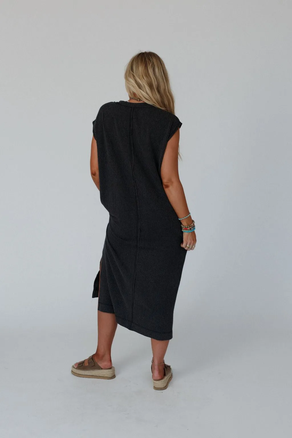 Madeline Textured Maxi Dress - Charcoal