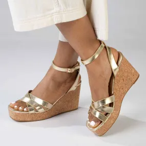 Madison Laurel Fashion Wedge Sandals - Gold Madison Laurel Fashion Wedge Sandals - Gold