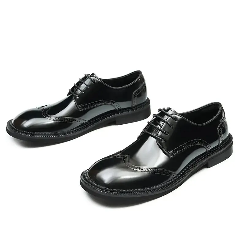 Men's Patent leather big toe shoes D23703