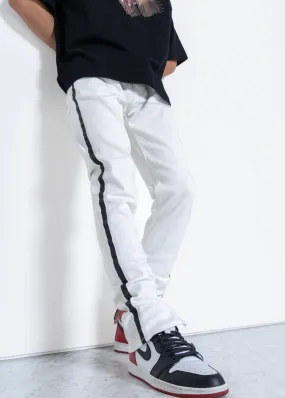 Men's Track Zip Denim in White Men's Track Zip Denim in White