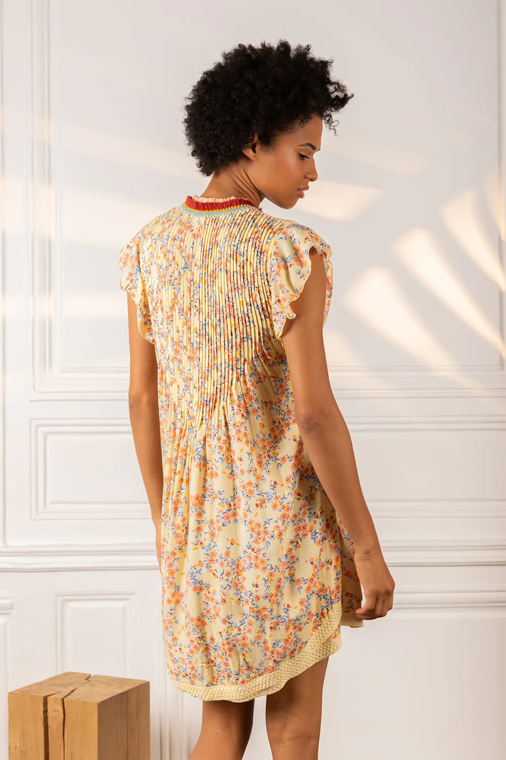 Mini Dress Sasha - Yellow Kookoo Bird
