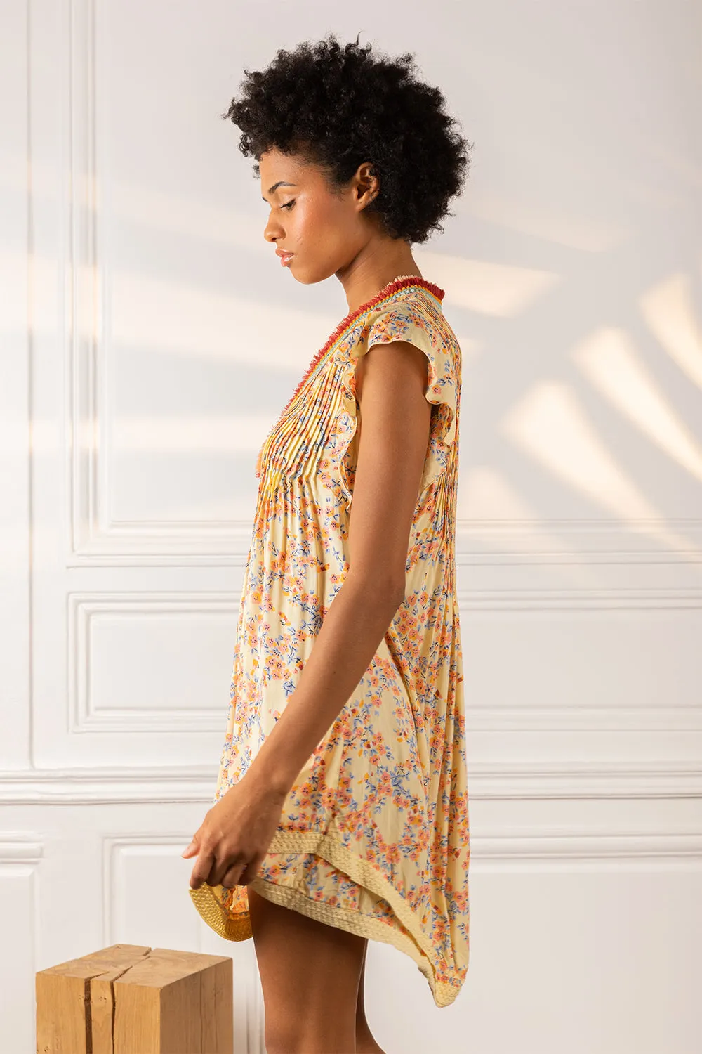 Mini Dress Sasha - Yellow Kookoo Bird
