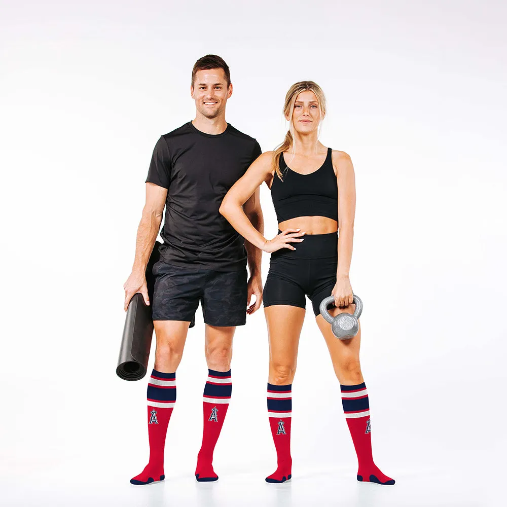 MLB Compression Socks, Los Angeles Angels - Classic Stripe