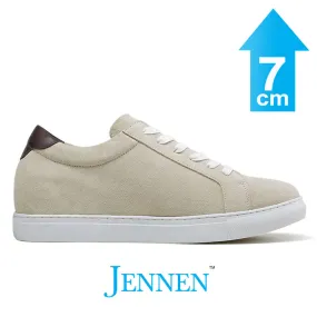Mr. Banksy Beige 7cm | 2.8 inches Height Increasing Suede Sneakers for Men Mr. Banksy Beige 7cm | 2.8 inches Height Increasing Suede Sneakers for Men