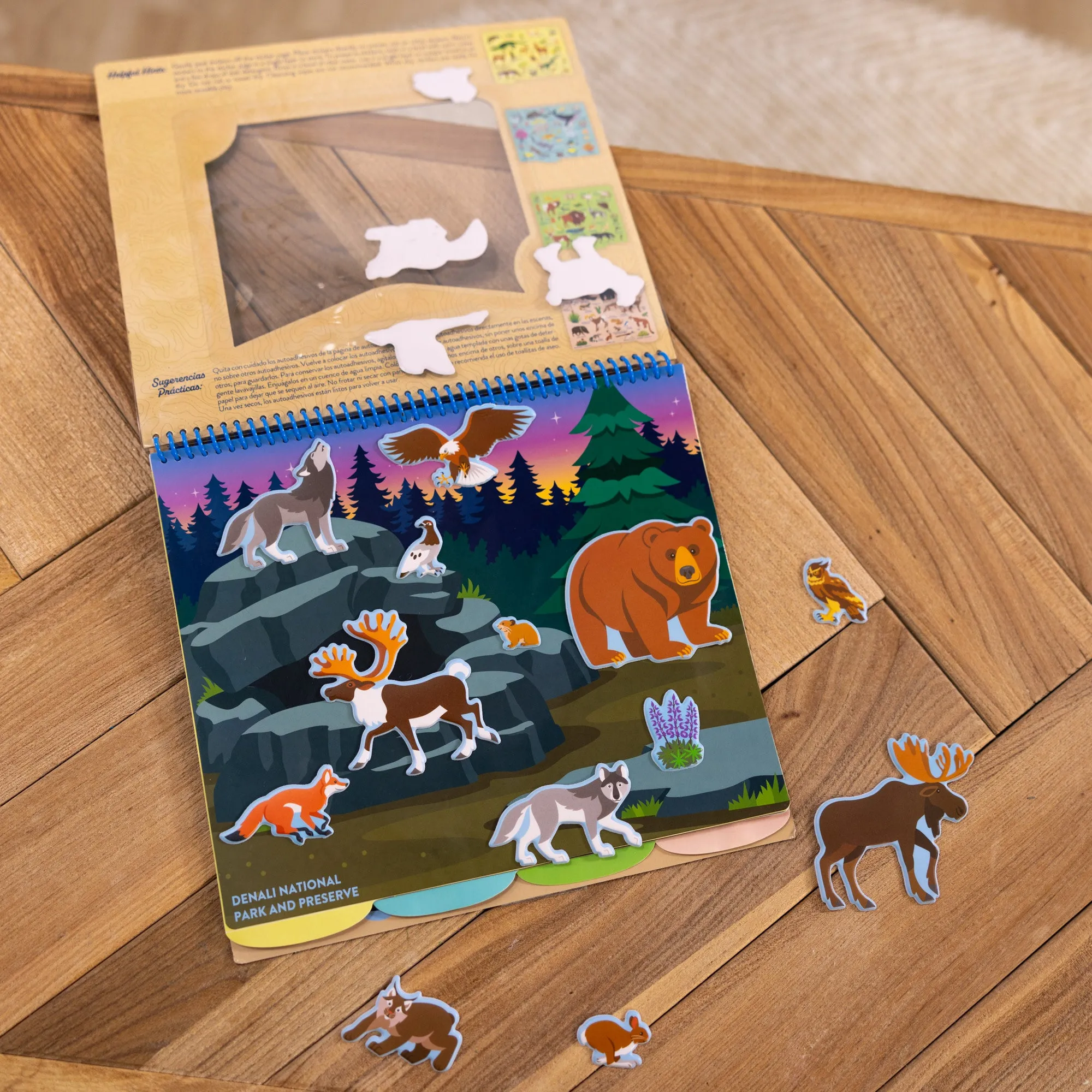 National Parks Reusable Stickers – Park Animals (5 Scenes, 121 Stickers)
