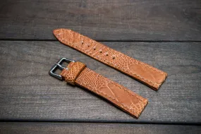 Ostrich legs leather watch straps/ Light Cognac/  handmade to order in Finland Ostrich legs leather watch straps/ Light Cognac/  handmade to order in Finland