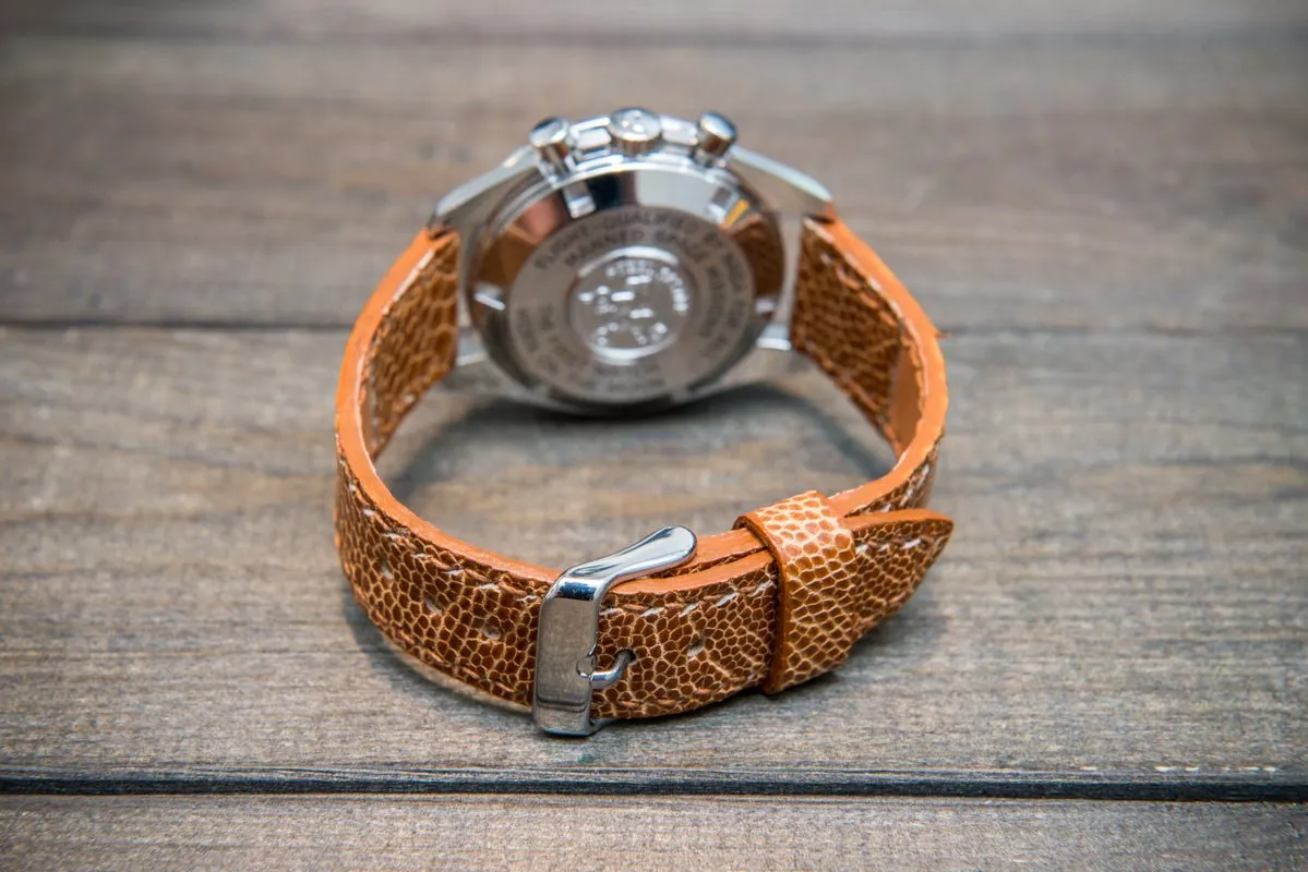 Ostrich legs leather watch straps/ Light Cognac/  handmade to order in Finland