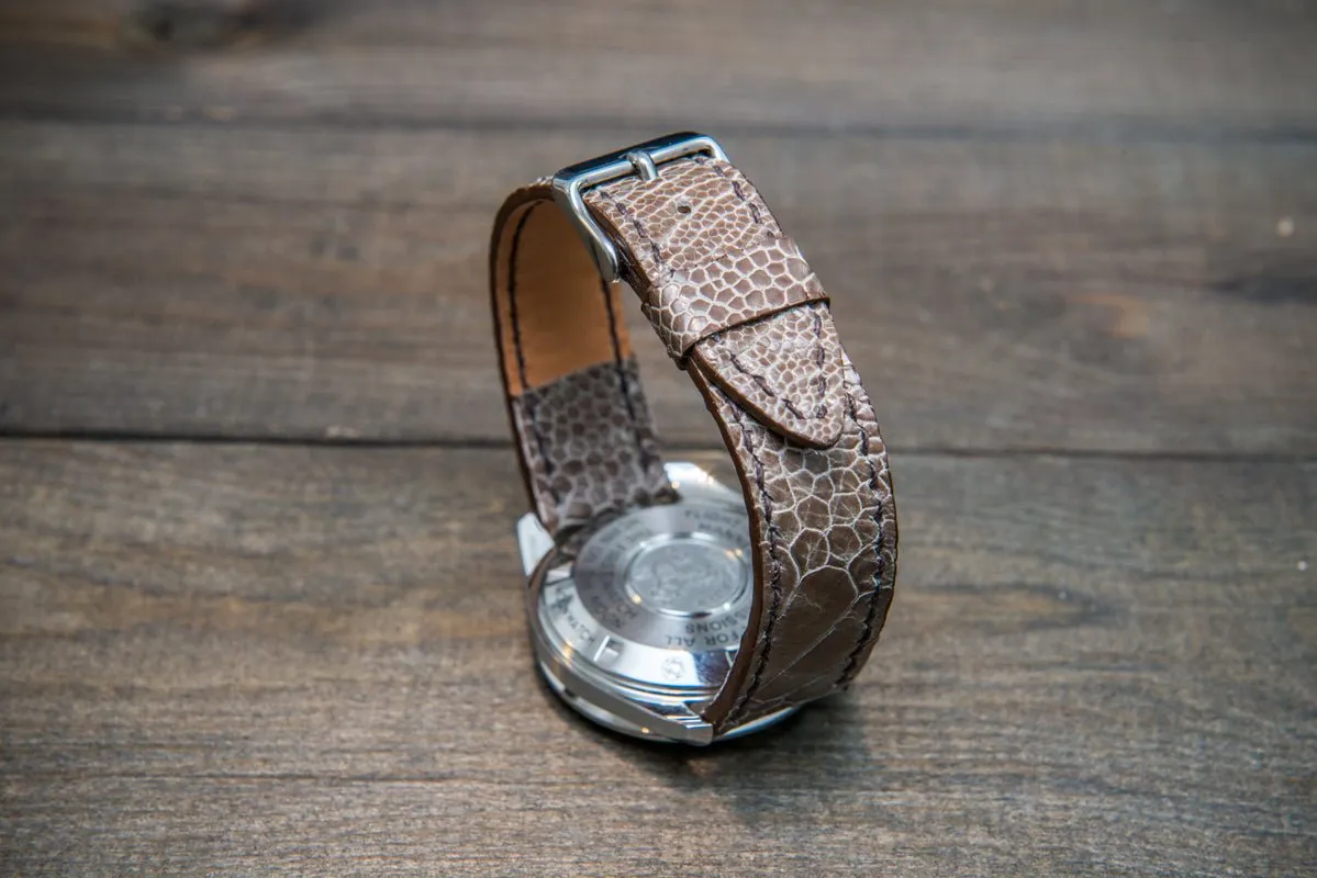 Ostrich legs leather watch straps/ Vintage beige/  handmade to order in Finland