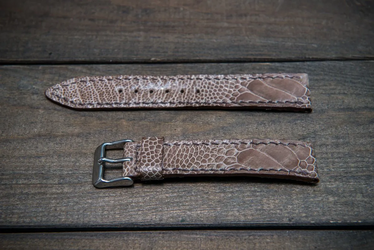 Ostrich legs leather watch straps/ Vintage beige/  handmade to order in Finland