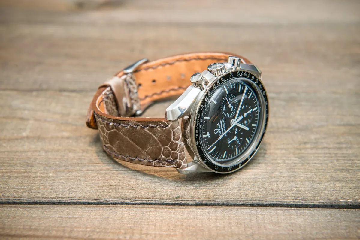 Ostrich legs leather watch straps/ Vintage beige/  handmade to order in Finland
