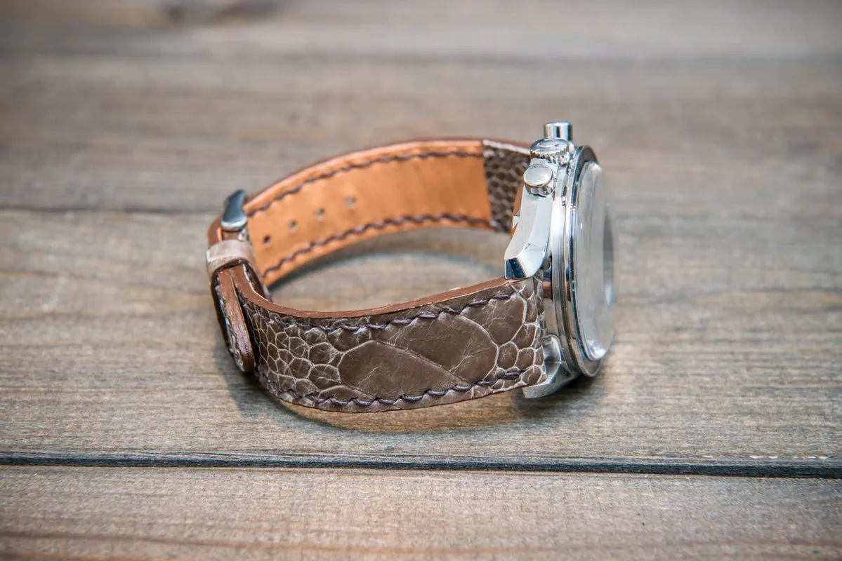 Ostrich legs leather watch straps/ Vintage beige/  handmade to order in Finland