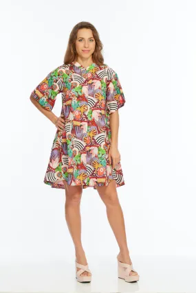 Over-sized Boxy Fit Animal Abstract Print A-Line Dress | AKIRA LIOR Over-sized Boxy Fit Animal Abstract Print A-Line Dress | AKIRA LIOR