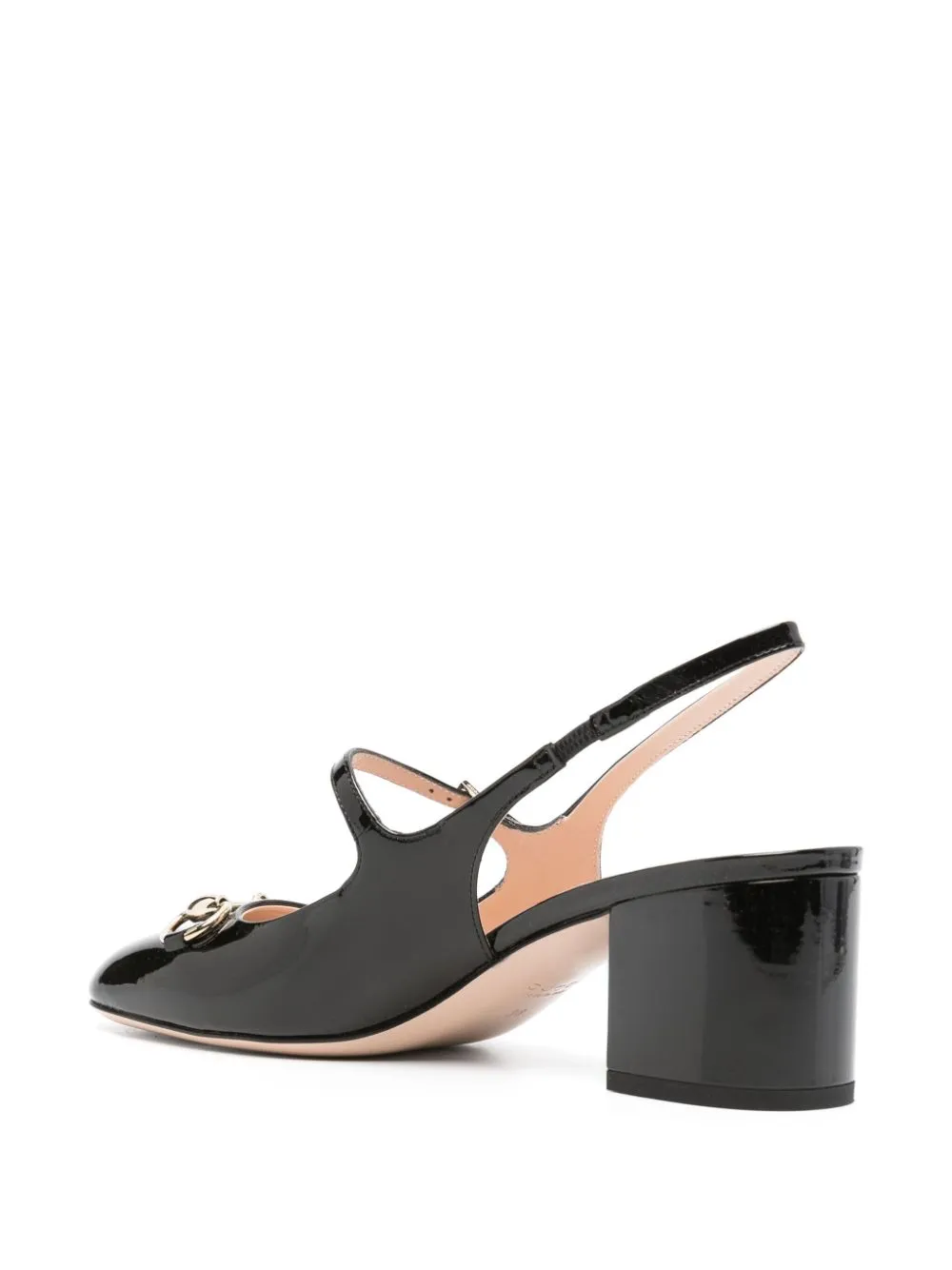 PATENT LEATHER SLINGBACK PUMPS