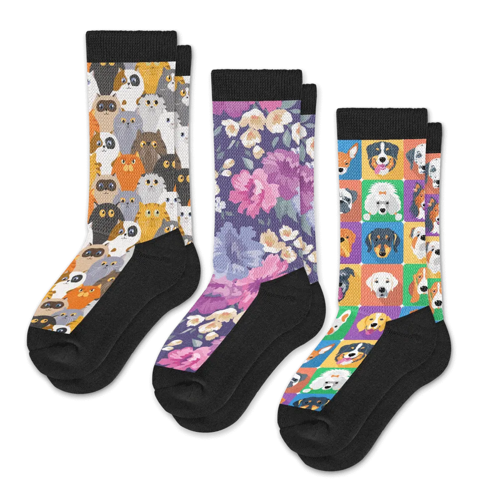 Paws And Petals EasyStretch™ Diabetic Socks Bundle 3-Pack