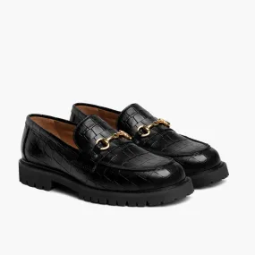 Penny | Black & Gold Croco Penny | Black & Gold Croco