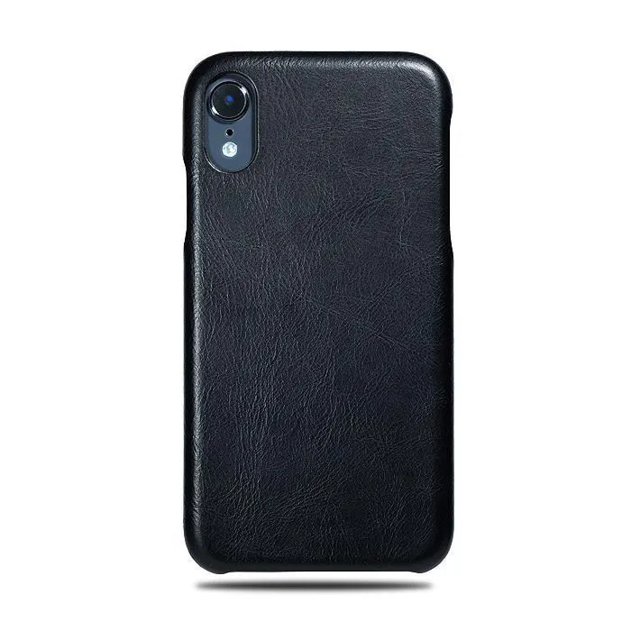 Personalized Bot Font iPhone XR Black Leather Case