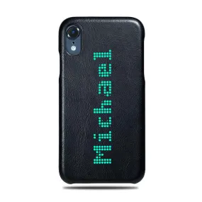 Personalized Bot Font iPhone XR Black Leather Case Personalized Bot Font iPhone XR Black Leather Case