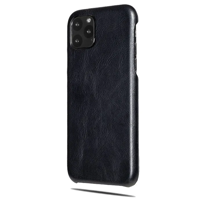 Personalized Orange & Blue Flowers iPhone 11 Pro Max Black Leather Case