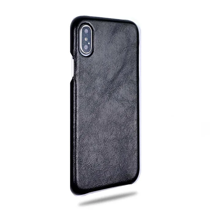Personalized Orange & Blue Flowers iPhone Xs Max Black Leather Case