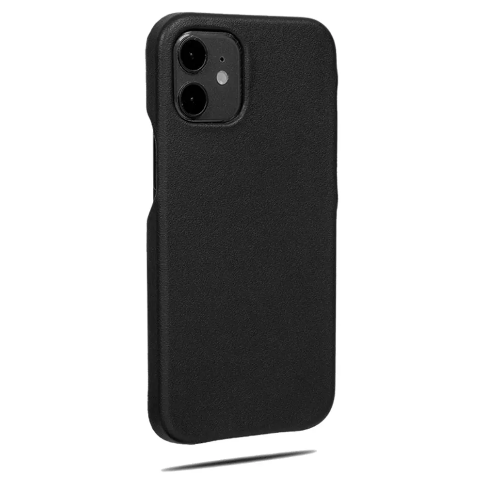 Personalized Pink Flowers iPhone 12 Black Leather Case