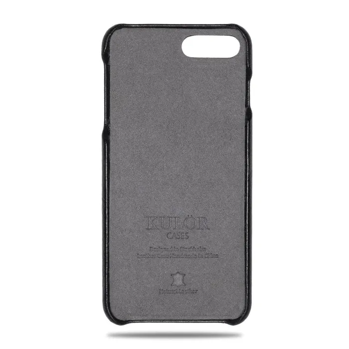 Personalized Red Stripe iPhone 8 Plus / iPhone 7 Plus Black Leather Case