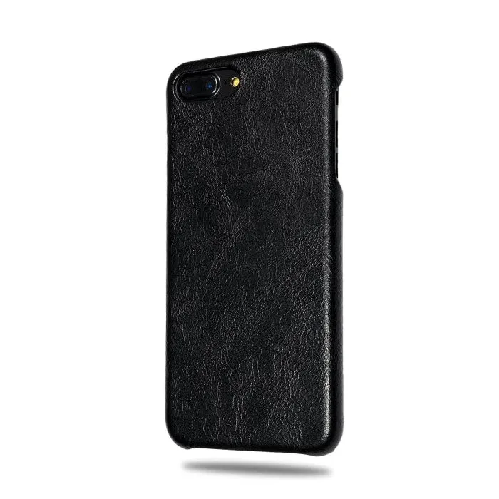 Personalized Red Stripe iPhone 8 Plus / iPhone 7 Plus Black Leather Case