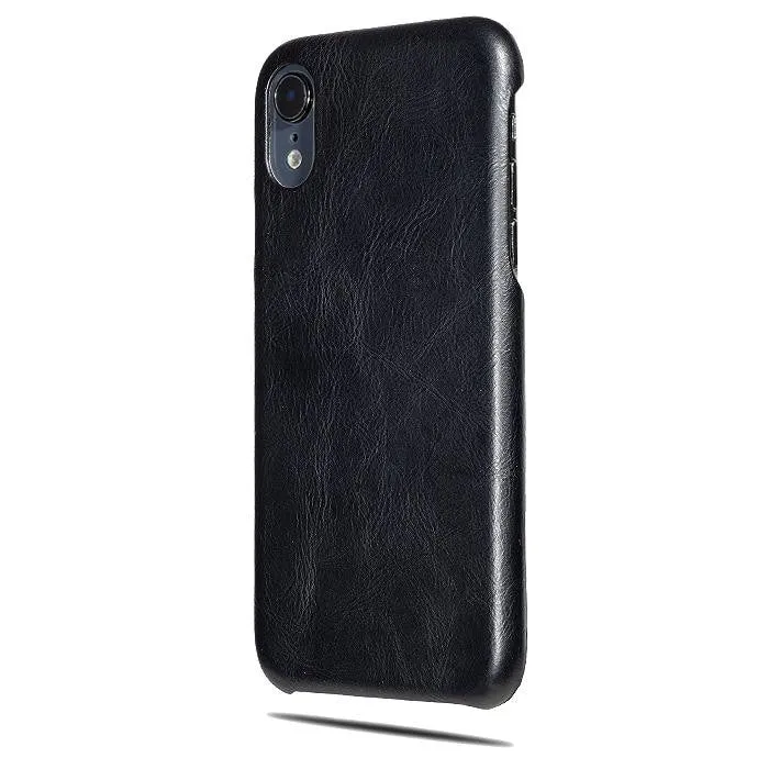 Personalized Red Stripe iPhone XR Black Leather Case