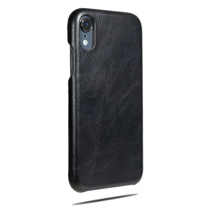 Personalized Red Stripe iPhone XR Black Leather Case