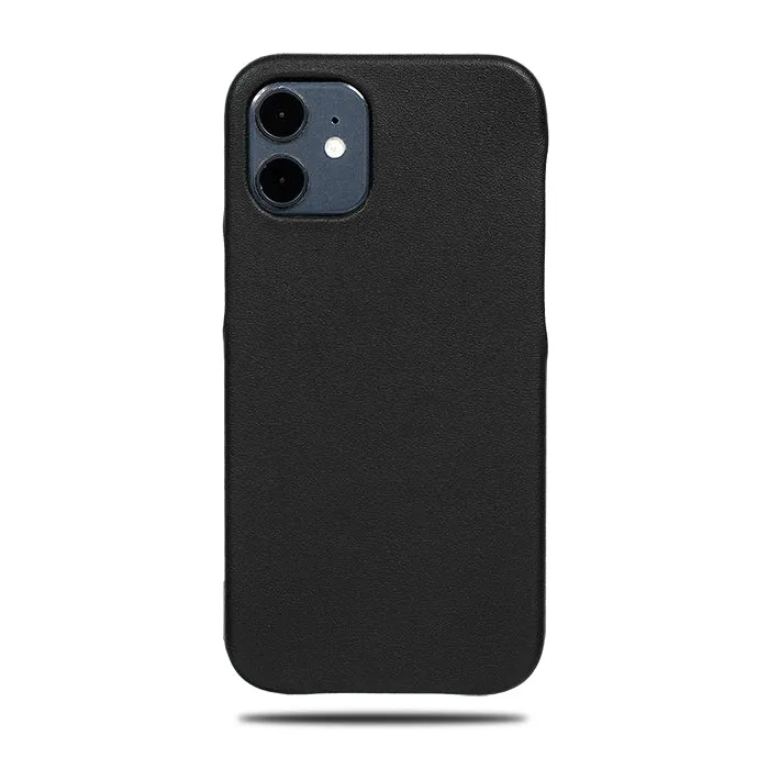 Personalized Signature iPhone 12 Black Leather Case