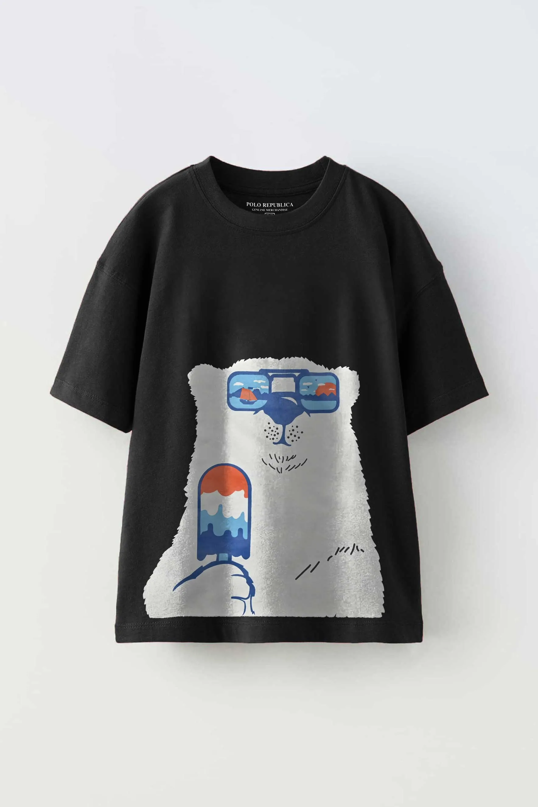 Polo Republica Boy's Cool Polar Bear Printed Tee Shirt
