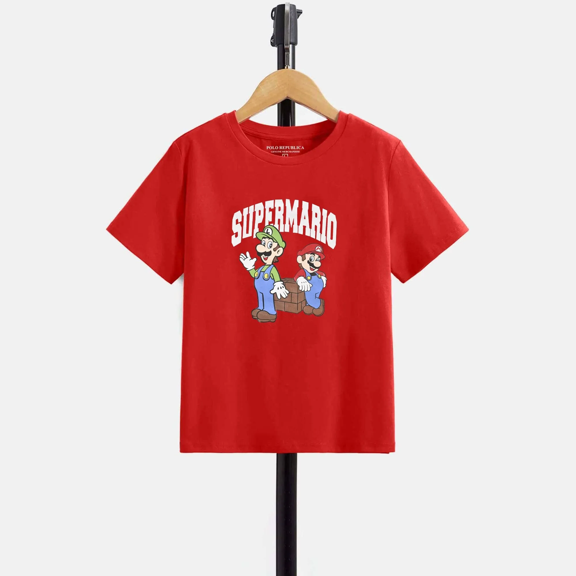Polo Republica Boy's Superhero Super Mario Printed Tee Shirt