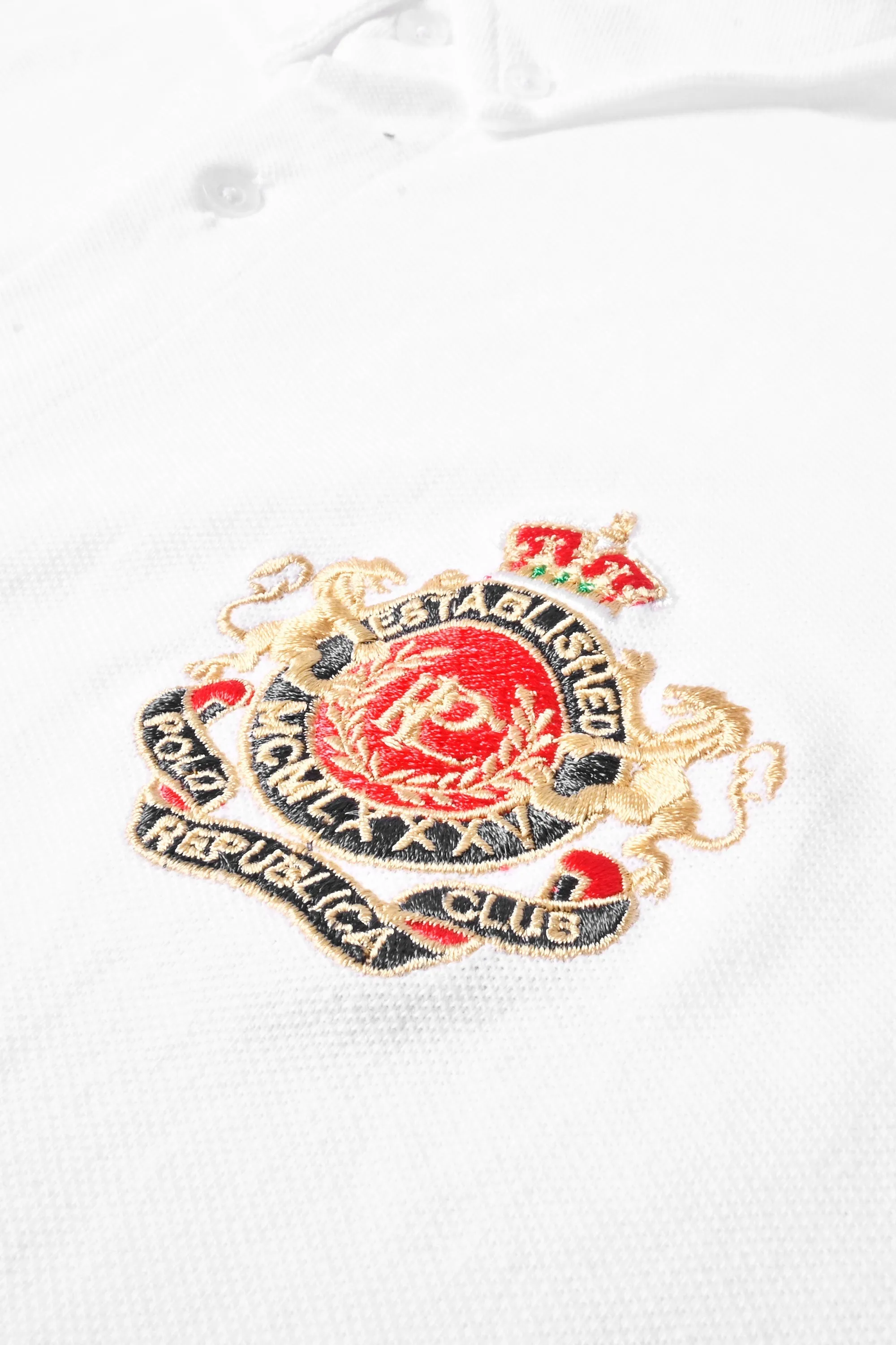 Polo Republica Men's Crest Embroidered Pique Casual Shirt
