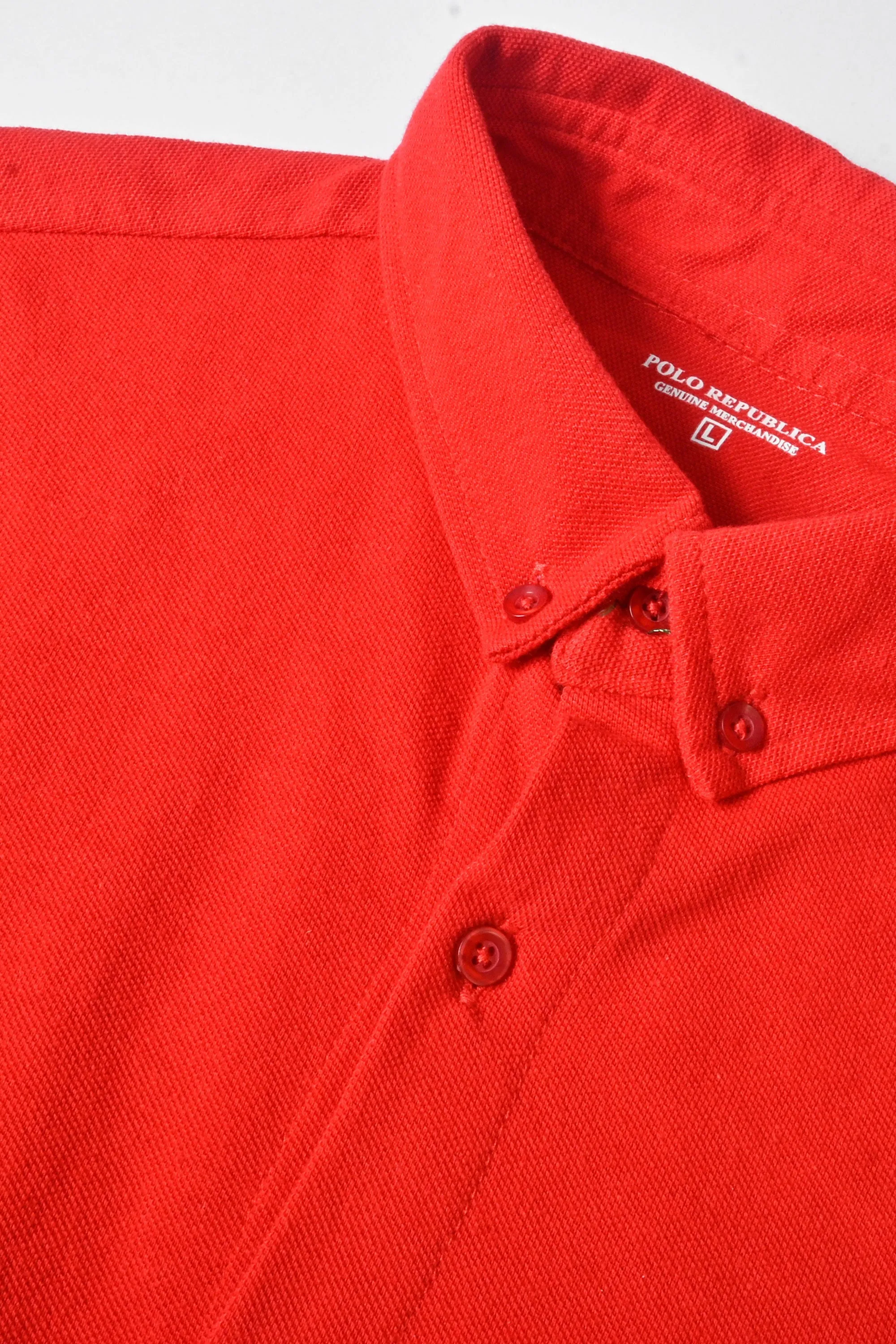 Polo Republica Men's Crest Embroidered Pique Casual Shirt