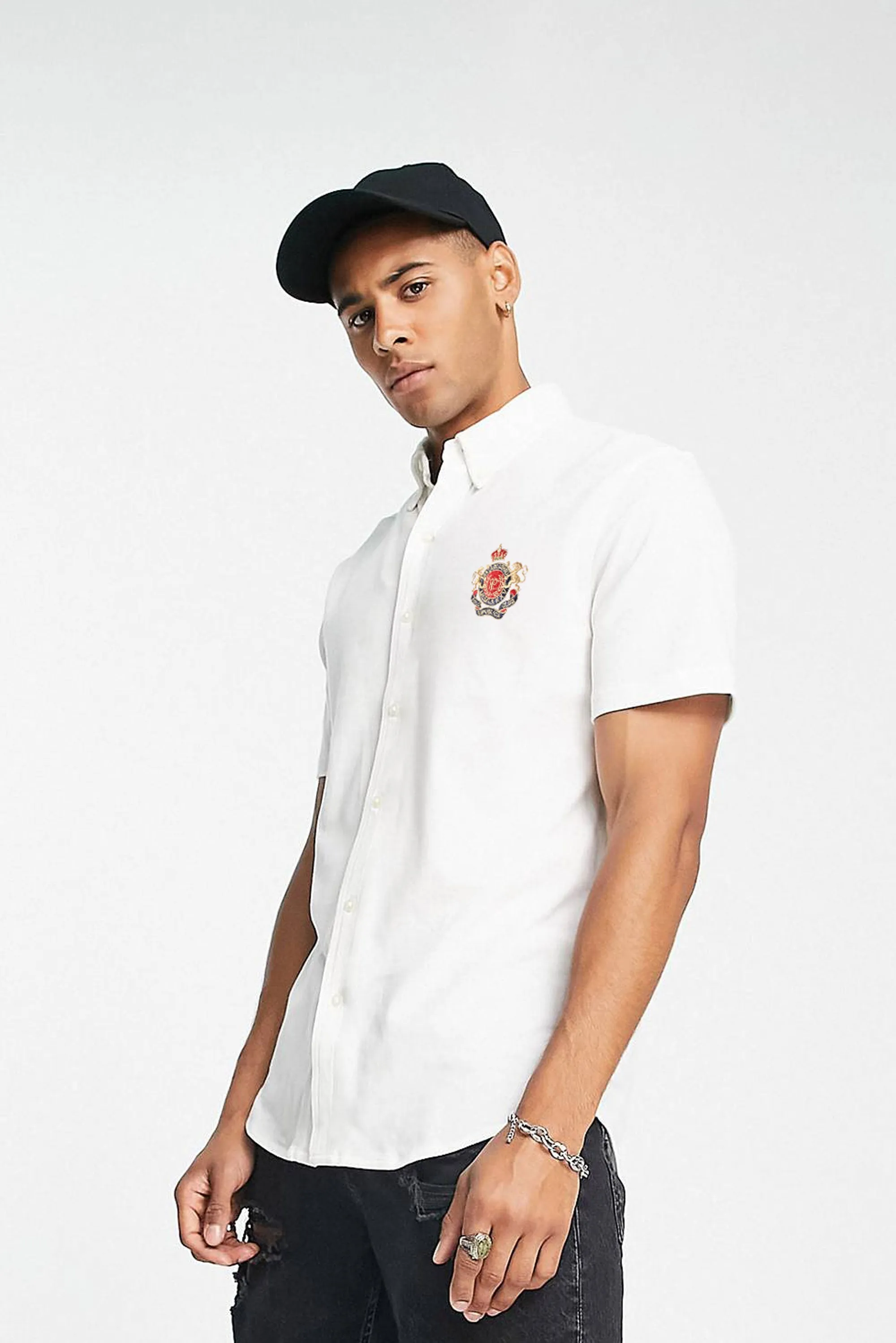 Polo Republica Men's Crest Embroidered Pique Casual Shirt