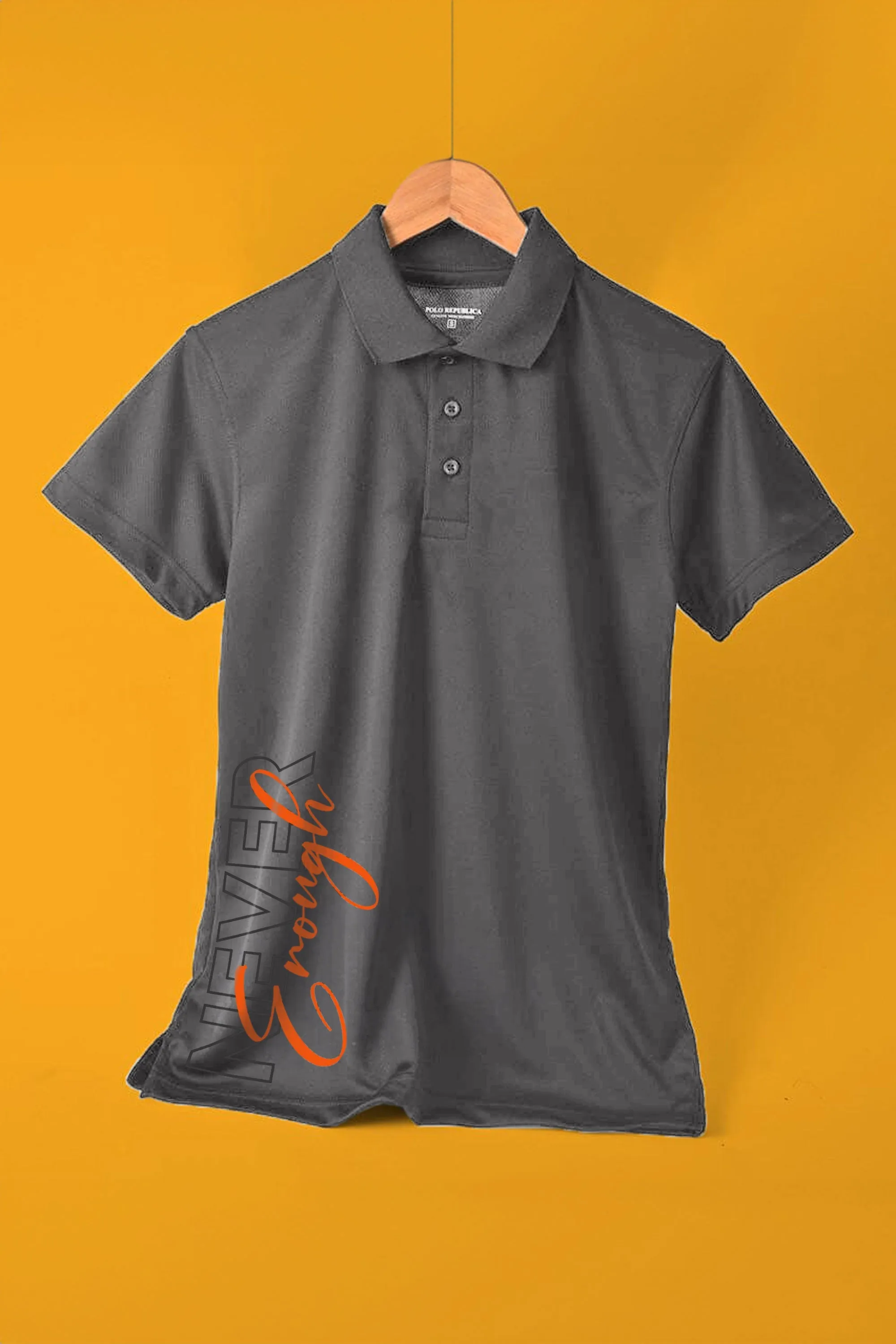 Polo Republica Men's Never Enough Printed Moisture Wicking Activewear Polo Shirt