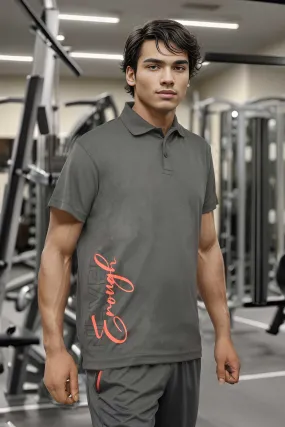 Polo Republica Men's Never Enough Printed Moisture Wicking Activewear Polo Shirt Polo Republica Men's Never Enough Printed Moisture Wicking Activewear Polo Shirt