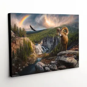 "A Wild Journey" - Bighorn Sheep Wildlife Canvas Art Print "A Wild Journey" - Bighorn Sheep Wildlife Canvas Art Print
