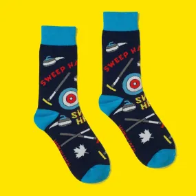 "Canadian Curling" Cotton Crew Socks by Main & Local "Canadian Curling" Cotton Crew Socks by Main & Local