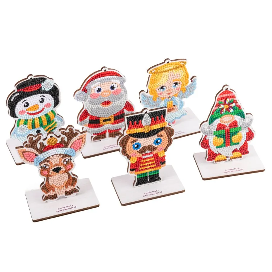 "Christmas Buddies" Crystal Art Hanging Decorations Set of 6